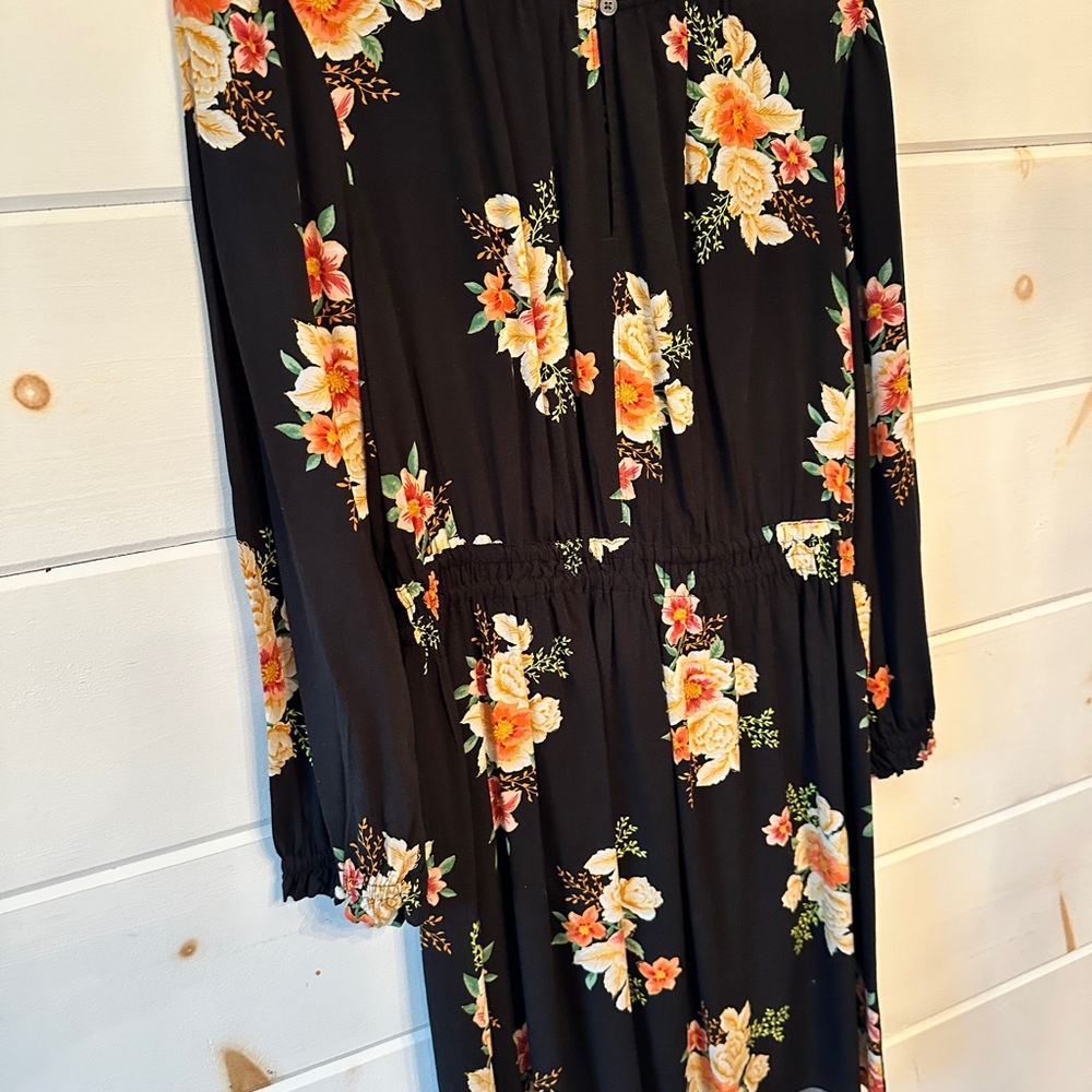 Loft Floral Black Dress